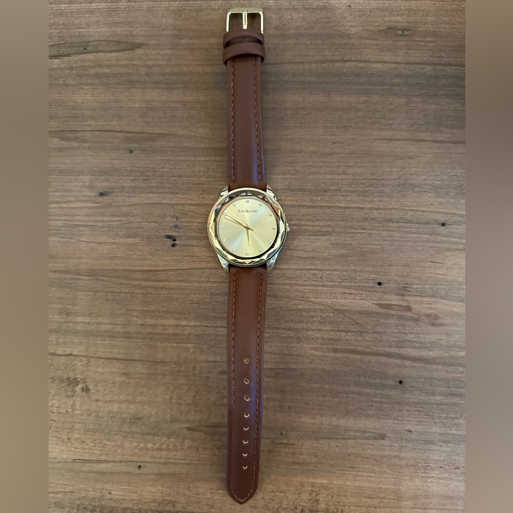 Kim Rogers Gold Watch With Leather Band